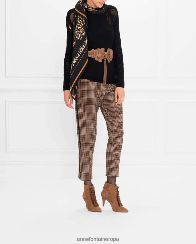 accesorios es Anne Fontaine mujer adrian - bufanda leo y bufanda con estampado de leopardo floral 646LTX614