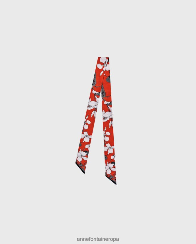 accesorios es Anne Fontaine mujer bufanda de seda de sarga floral 646LTX625