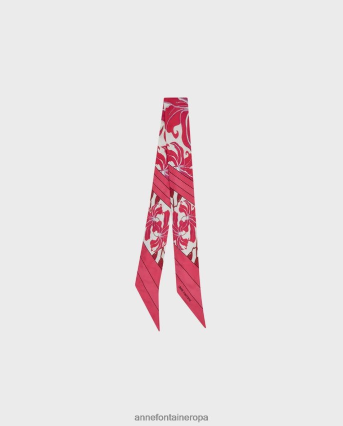 accesorios es Anne Fontaine mujer bufanda pica bufanda mitzah de seda con estampado floral fucsia 646LTX624