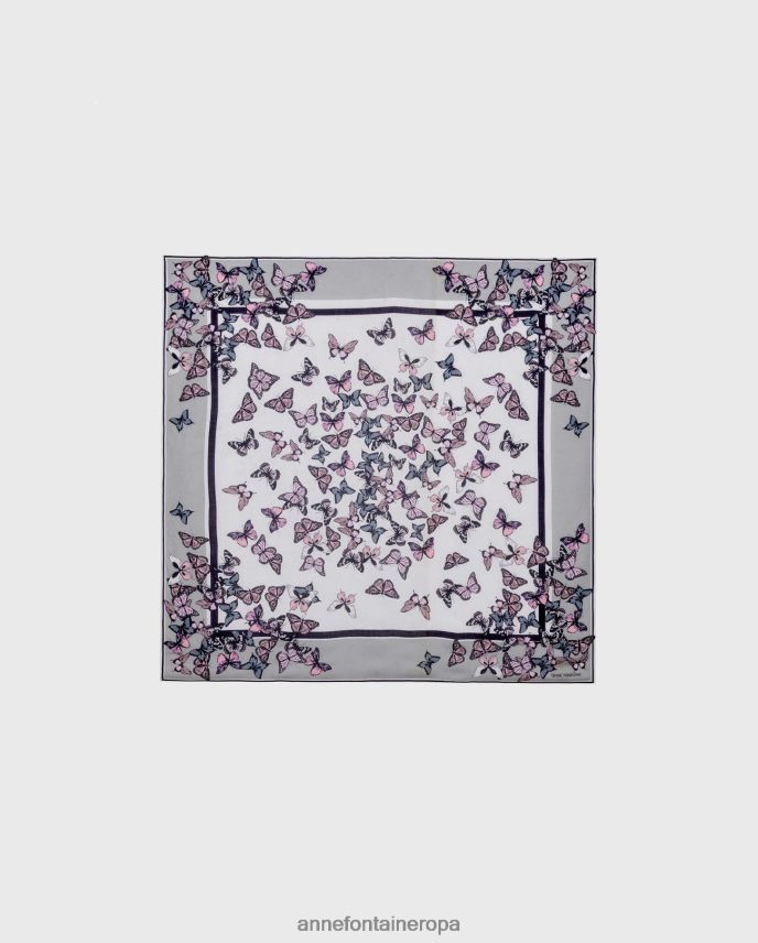 accesorios es Anne Fontaine mujer bufanda vutterfly bufanda con estampado de mariposas elegante 646LTX609