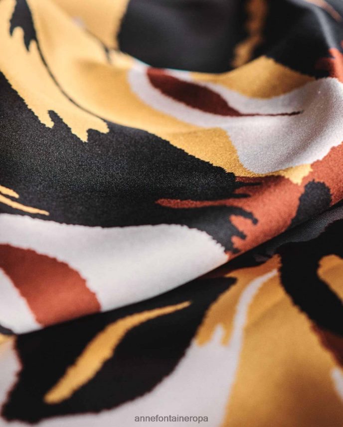 accesorios es Anne Fontaine mujer pañuelo de tela pañuelo cuadrado de seda con detalles floral 646LTX612