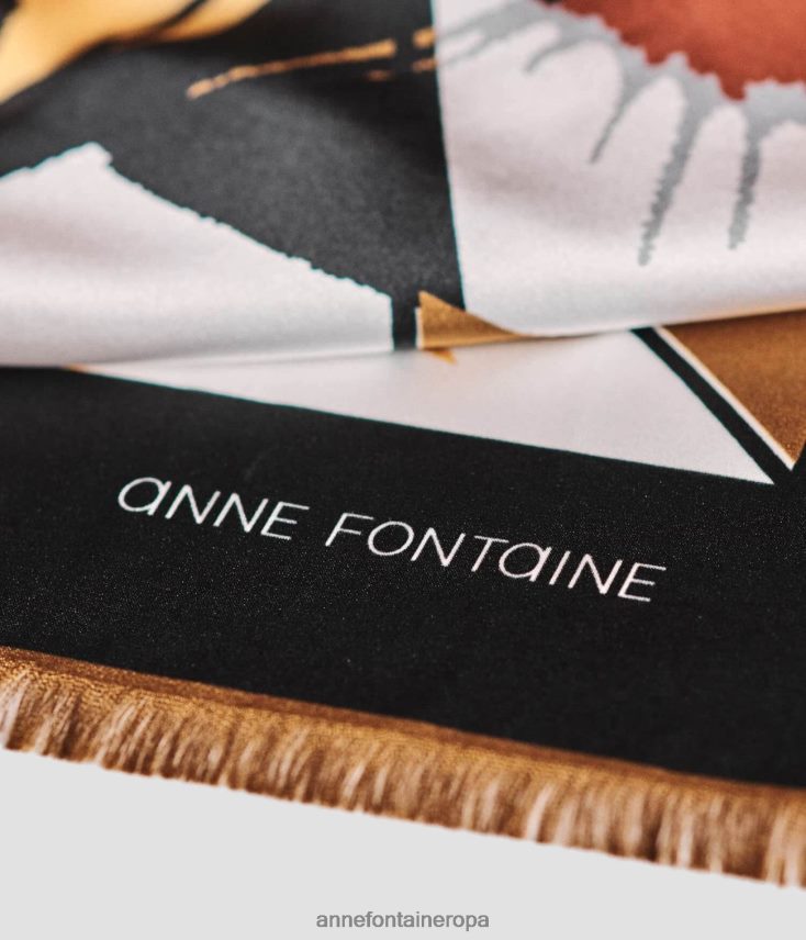 accesorios es Anne Fontaine mujer pañuelo de tela pañuelo cuadrado de seda con detalles floral 646LTX612