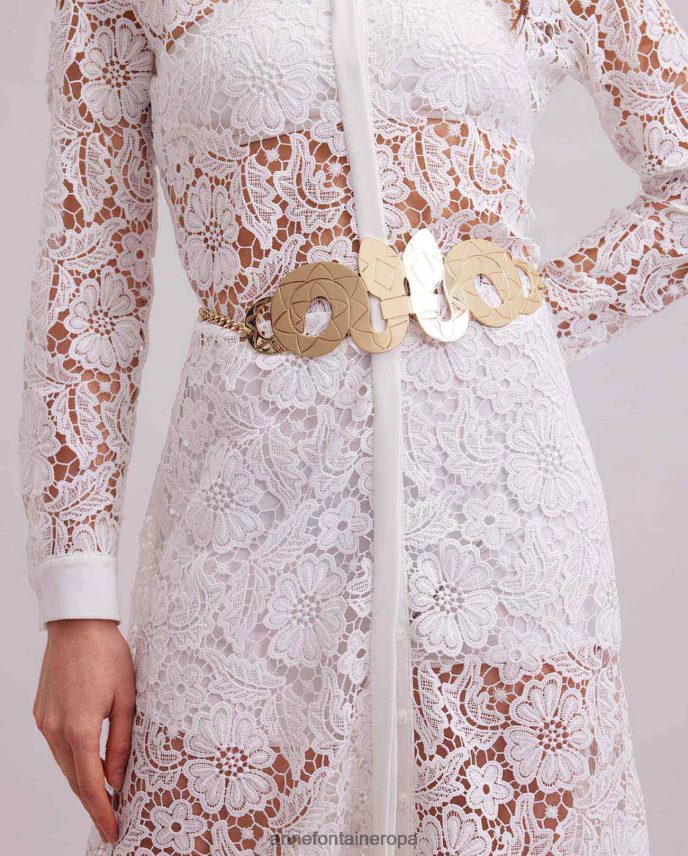 accesorios es Anne Fontaine mujer cinturón de niño cinturón de metal de serpiente oro 646LTX653