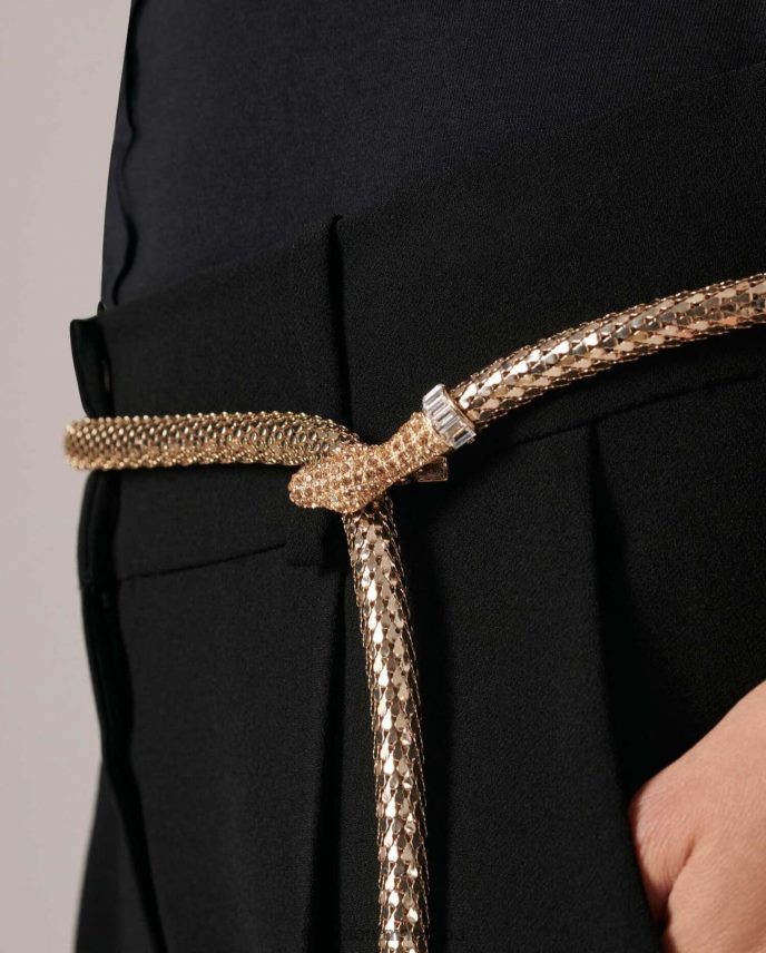 accesorios es Anne Fontaine mujer cinturón isla cinturón de serpiente de metal Oro blanco 646LTX659