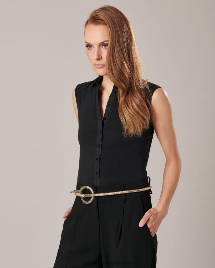 accesorios es Anne Fontaine mujer cinturón isla cinturón de serpiente de metal Oro blanco 646LTX659