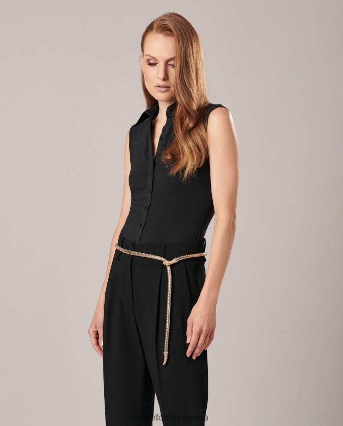 accesorios es Anne Fontaine mujer cinturón isla cinturón de serpiente de metal Oro blanco 646LTX659