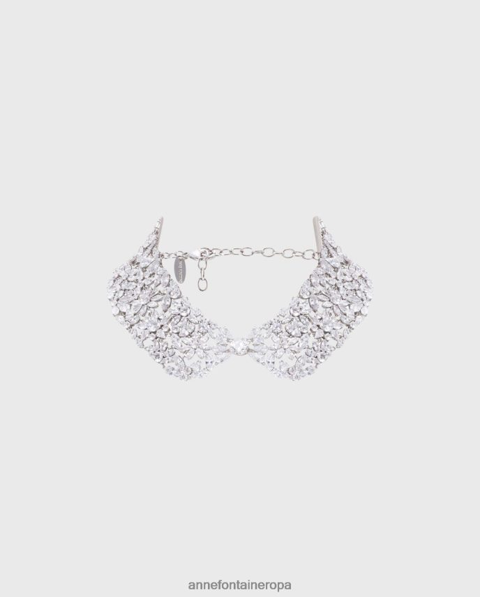 accesorios es Anne Fontaine mujer collar carolina adornado con múltiples cristales plata 646LTX510