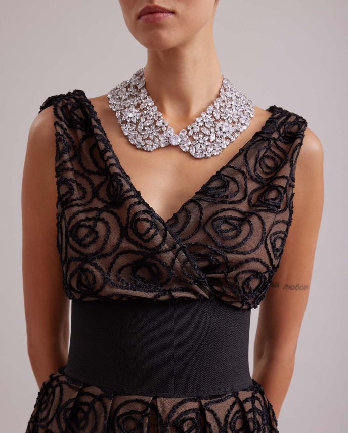 accesorios es Anne Fontaine mujer collar carolina adornado con múltiples cristales plata 646LTX510