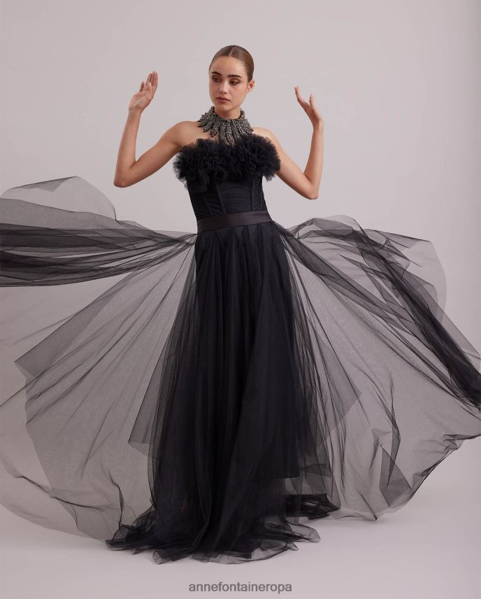 accesorios es Anne Fontaine mujer collar izzalda collar de tela engastado con piedras elegante 646LTX537