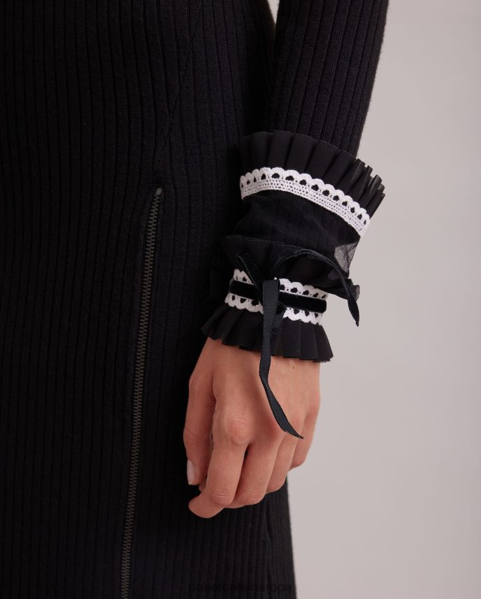 accesorios es Anne Fontaine mujer conjunto de cuello y puños colette y conjunto de cuello y puños con detalle de encaje blanco negro 646LTX529