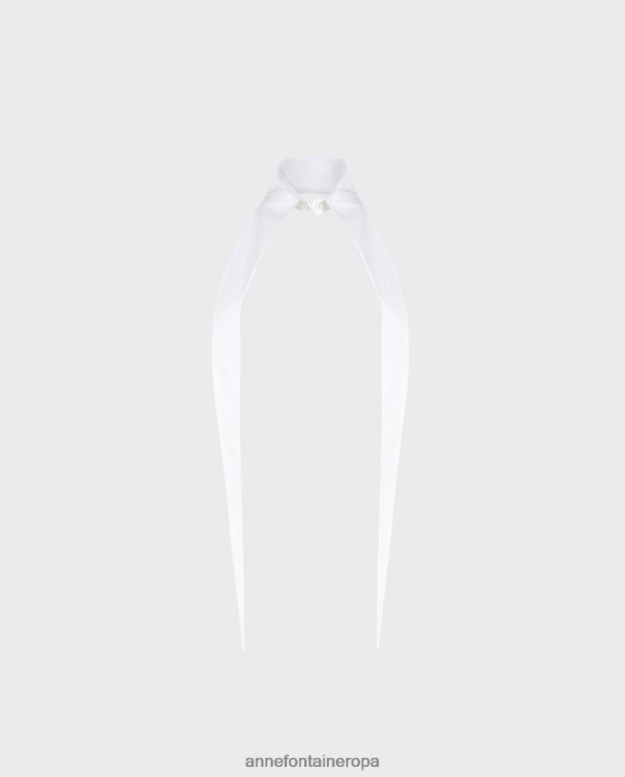 accesorios es Anne Fontaine mujer cuello arqueado cuello oversize de popelina de algodón blanco 646LTX513