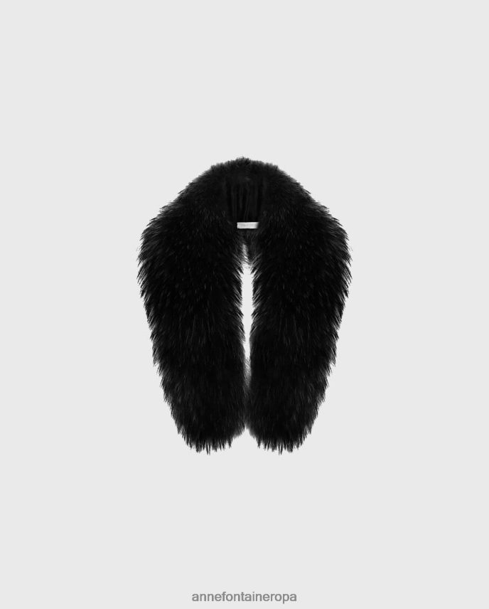 accesorios es Anne Fontaine mujer cuello de piel de cuello blair negro 646LTX538