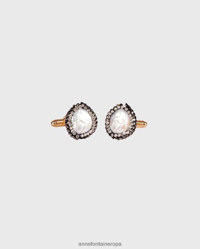 accesorios es Anne Fontaine mujer gemelos tivon gemelos de perlas con cristales gris 646LTX556