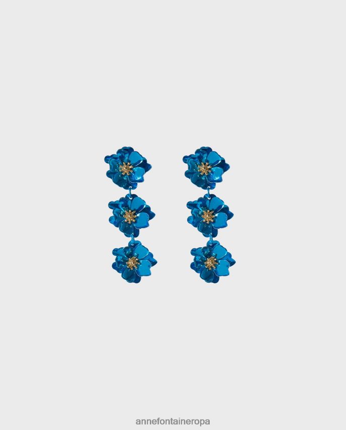 accesorios es Anne Fontaine mujer aretes de yate arete de triple nivel con centro oro/azul 646LTX581