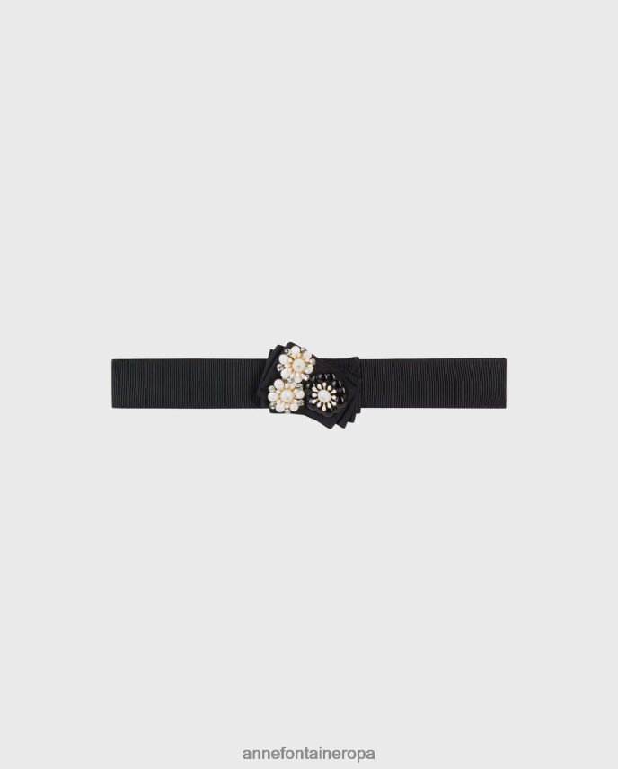 accesorios es Anne Fontaine mujer gargantilla iglú collar de gargantilla de flores de tela elegante 646LTX595