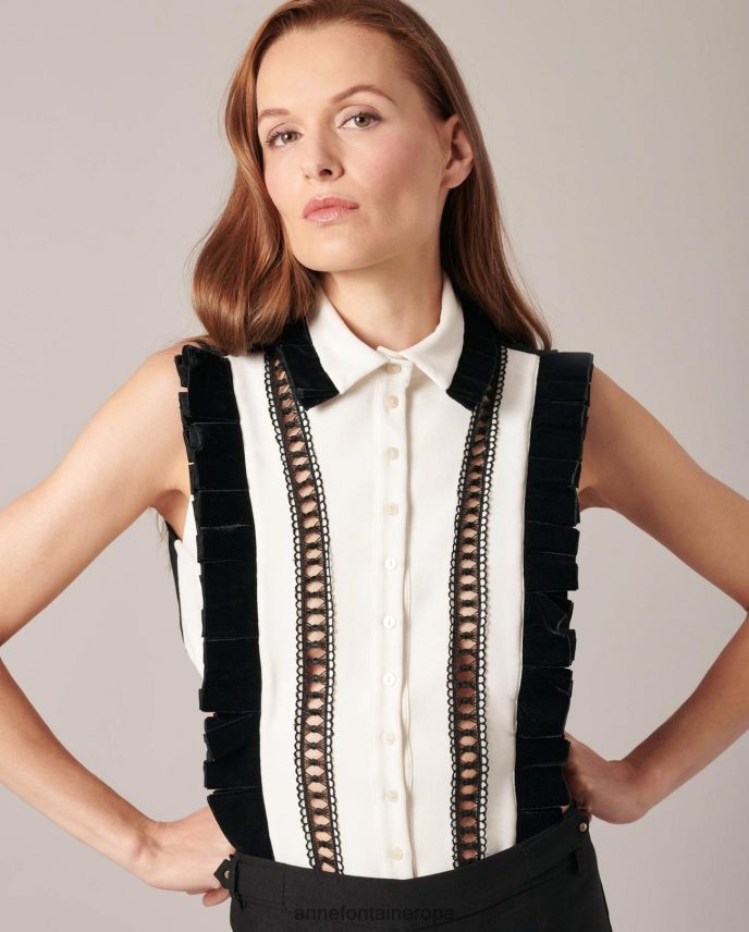 accesorios es Anne Fontaine mujer pechera y cuello taho blanco negro 646LTX579