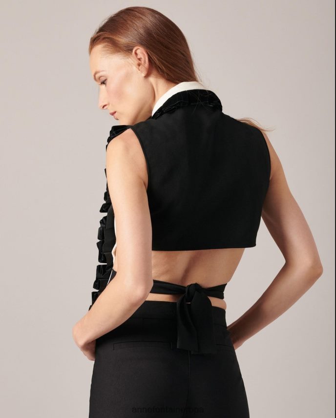 accesorios es Anne Fontaine mujer pechera y cuello taho blanco negro 646LTX579