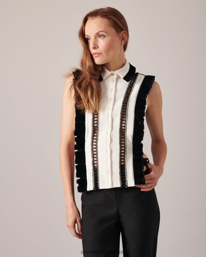 accesorios es Anne Fontaine mujer pechera y cuello taho blanco negro 646LTX579