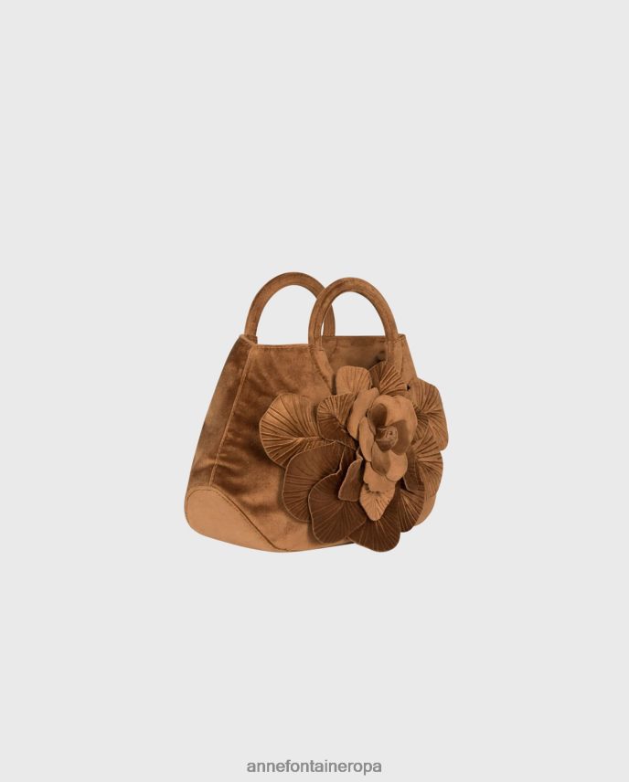 bolsas es Anne Fontaine mujer bolso de terciopelo scarlett bolso de terciopelo exclusivo en color caramelo floral 646LTX693