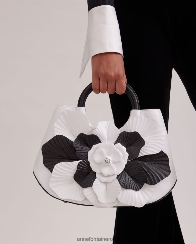 bolsas es Anne Fontaine mujer bolso scarlett mm bolso floral exclusivo blanco negro 646LTX692