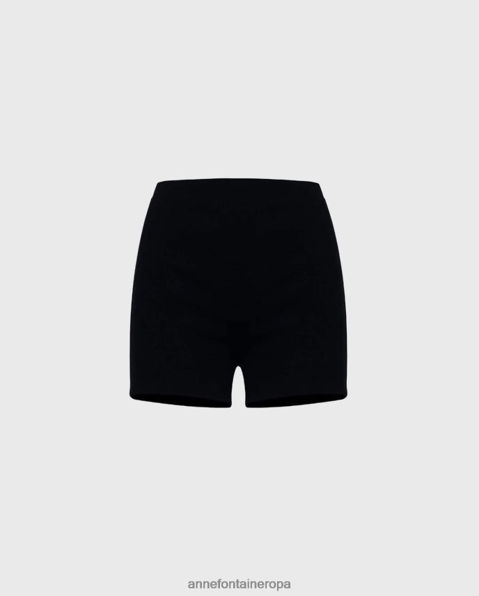 ropa es Anne Fontaine mujer shorts ciclistas sana short de punto elástico negro 646LTX339