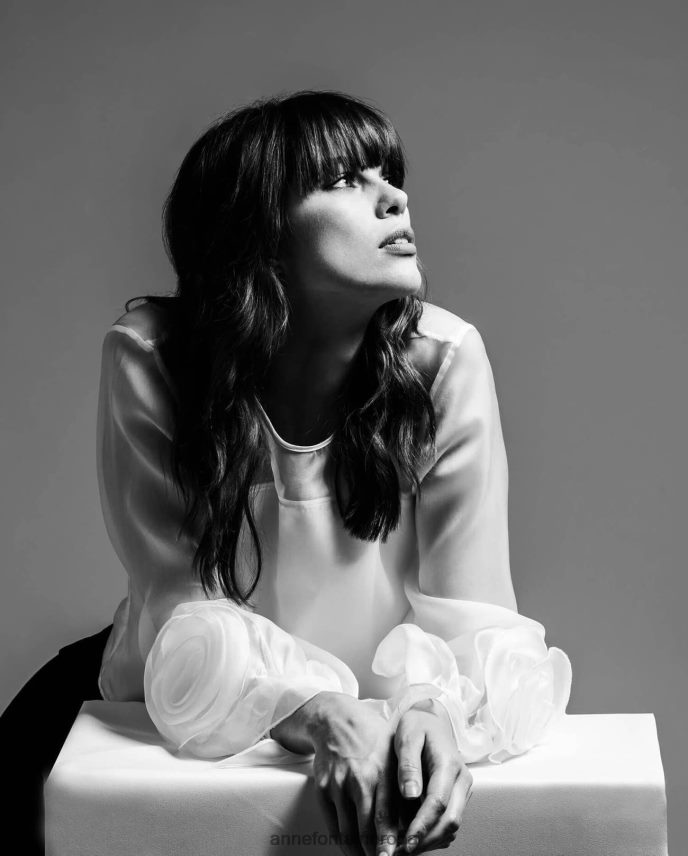 ropa es Anne Fontaine mujer blusa de primavera blusa de organza de seda de manga larga blanco 646LTX199