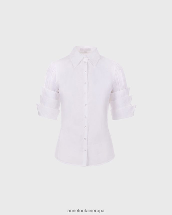 ropa es Anne Fontaine mujer camisa enza camisa de popelina con detalle de tres puños blanco 646LTX123