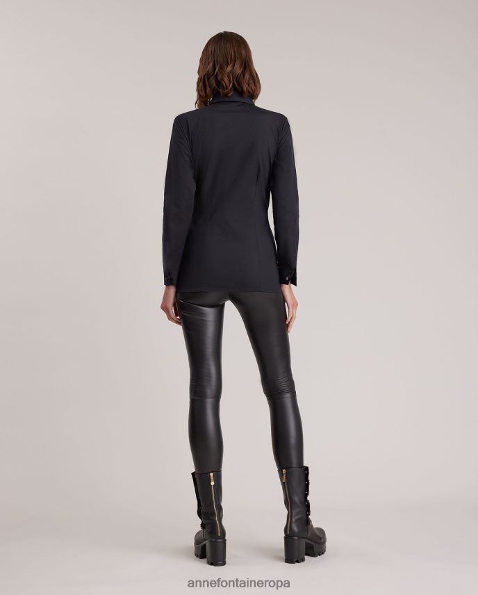 ropa es Anne Fontaine mujer camisa larryton camisa de popelina de manga larga negro 646LTX132