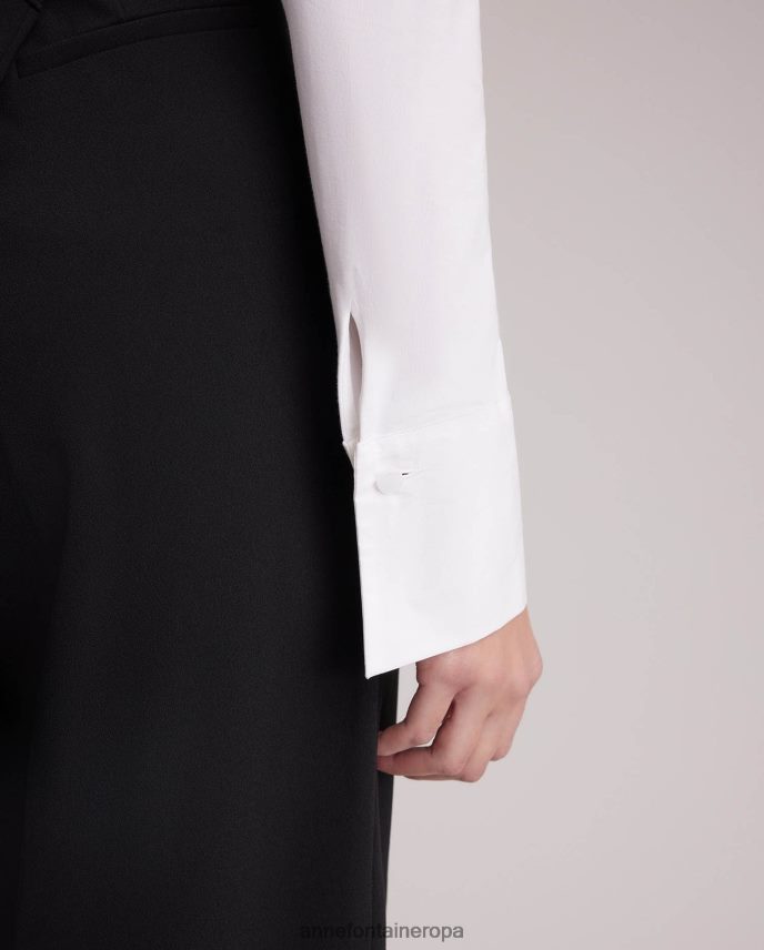 ropa es Anne Fontaine mujer camisa nuage camisa manga larga cuello con gemelos blanco 646LTX141