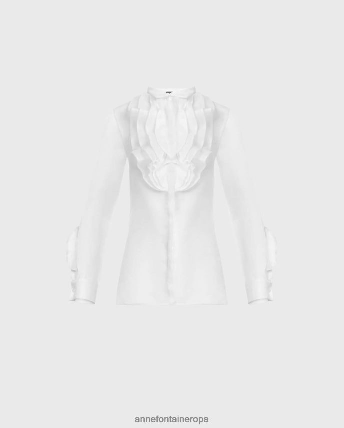 ropa es Anne Fontaine mujer camisa silena camisa organza seda blanco 646LTX200