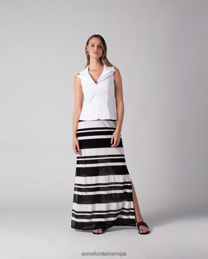 ropa es Anne Fontaine mujer camisa vileo camisa sin mangas con cremallera y cuello con doble muesca blanco 646LTX234