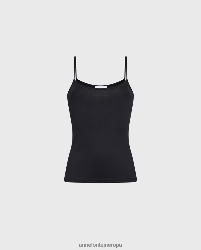 ropa es Anne Fontaine mujer camisola cintia camisola fina elástica suave negro 646LTX302
