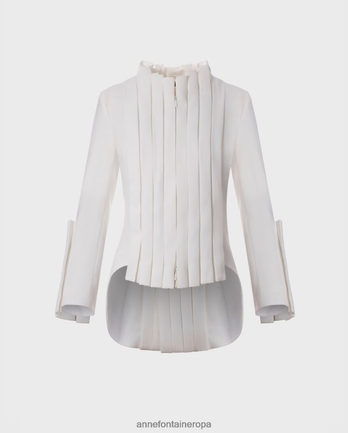 ropa es Anne Fontaine mujer Secret Jacket chaqueta inspirada en esmoquin con pliegues llamativos blanco 646LTX406