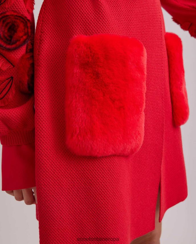 ropa es Anne Fontaine mujer cárdigan shada cárdigan midi de punto con mangas blusón y cinturón rojo 646LTX438