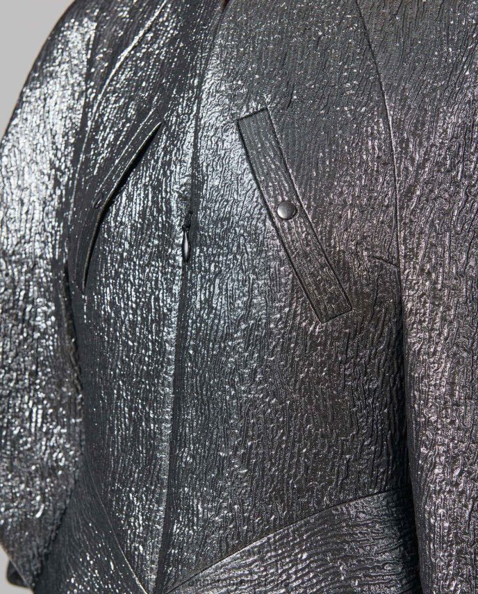 ropa es Anne Fontaine mujer chaqueta celesta jacquard texturizada bronce metalizado gris 646LTX440