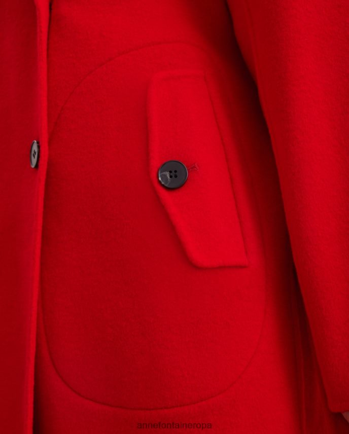 ropa es Anne Fontaine mujer gabardina codex con cuello grande con muescas y cinturón anudado rojo 646LTX437
