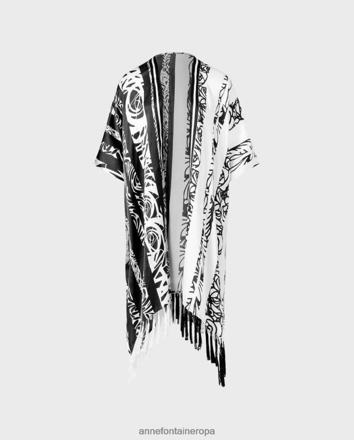 ropa es Anne Fontaine mujer kimono tenio y kimono con mangas anchas blanco negro 646LTX418