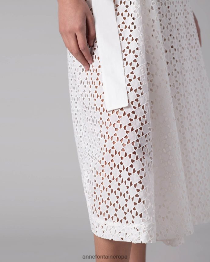 ropa es Anne Fontaine mujer falda cagliari falda estilo cruzado acampanada blanco 646LTX353