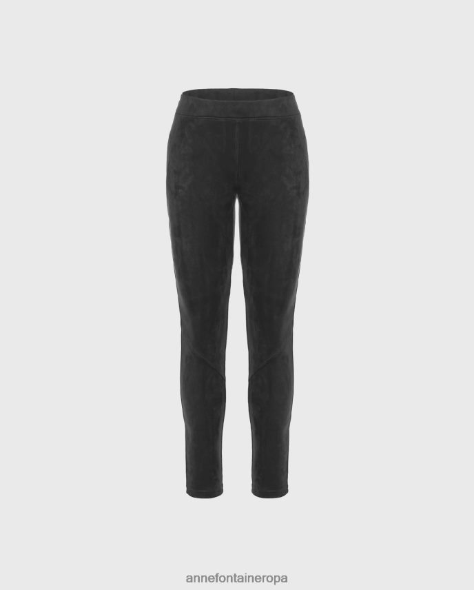 ropa es Anne Fontaine mujer Leggings tobilleros Akita Pant de ante negro 646LTX395