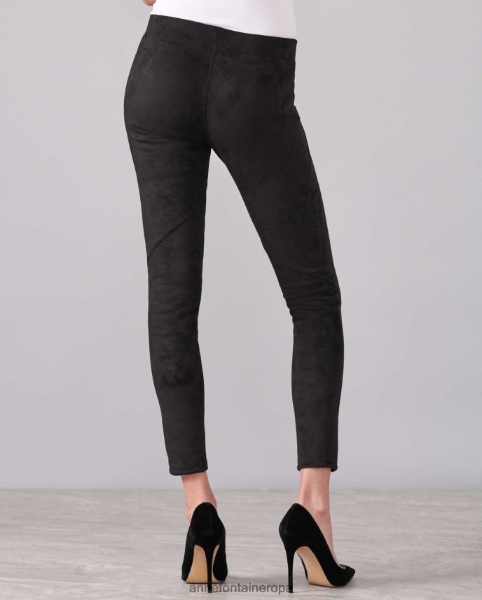 ropa es Anne Fontaine mujer Leggings tobilleros Akita Pant de ante negro 646LTX395