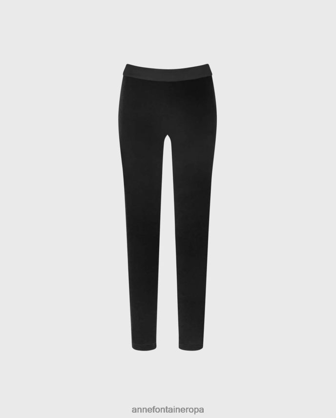 ropa es Anne Fontaine mujer andy legging leggings bimaterial en terciopelo y milano negro 646LTX357