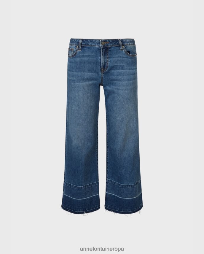 ropa es Anne Fontaine mujer jean denim baiona hasta el tobillo denim pierna ancha lavado oscuro 646LTX325