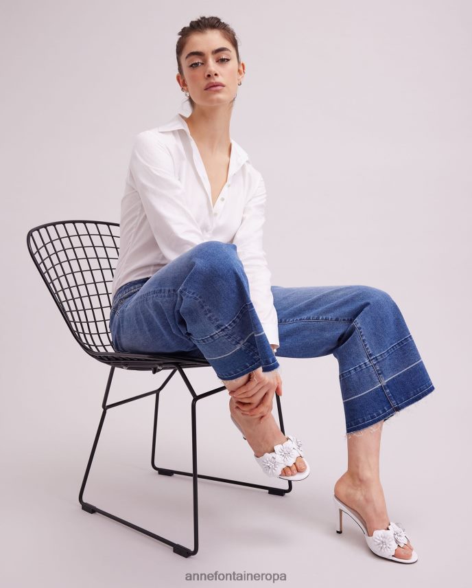 ropa es Anne Fontaine mujer jean denim baiona hasta el tobillo denim pierna ancha lavado oscuro 646LTX325