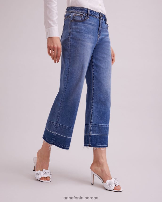 ropa es Anne Fontaine mujer jean denim baiona hasta el tobillo denim pierna ancha lavado oscuro 646LTX325