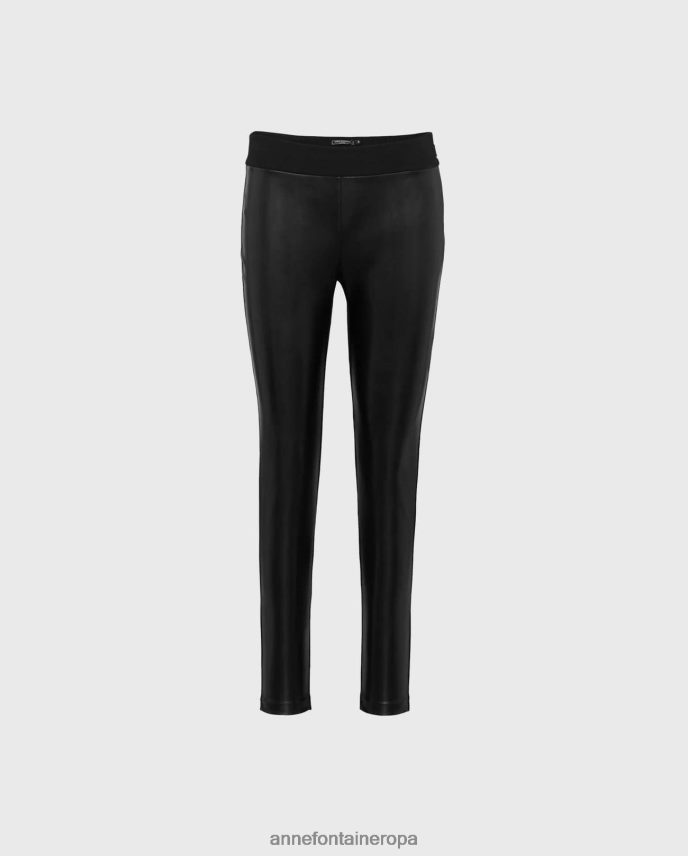 ropa es Anne Fontaine mujer legging bondy leggings de piel sintética de materiales mixtos negro 646LTX375
