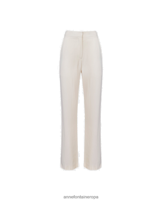 ropa es Anne Fontaine mujer loria pant pantalones anchos de tiro alto blanco 646LTX334