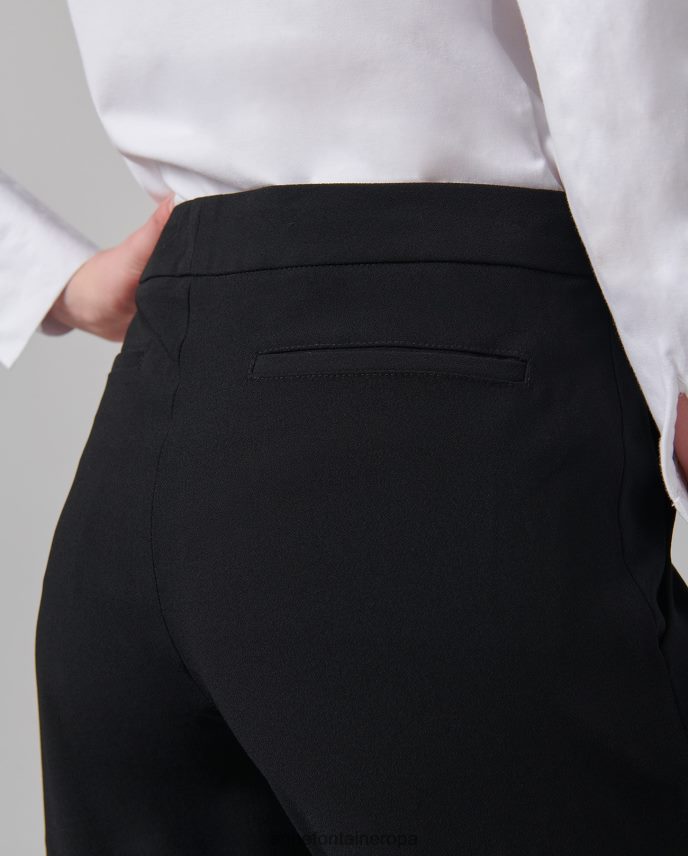 ropa es Anne Fontaine mujer pantalón falasca crepe pantalones hasta el tobillo negro 646LTX360