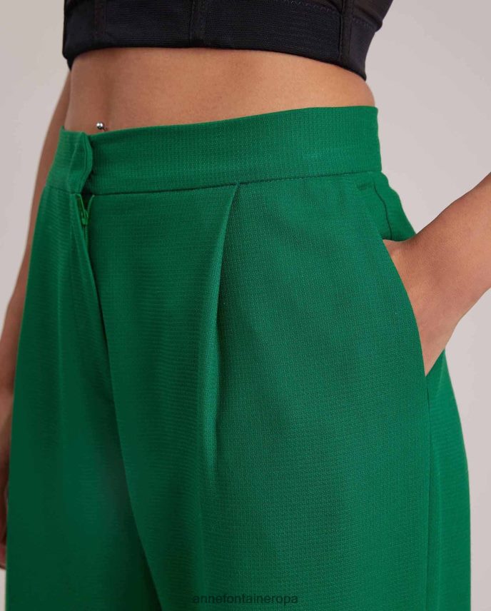ropa es Anne Fontaine mujer pantalón stanford pantalón ancho verde 646LTX367