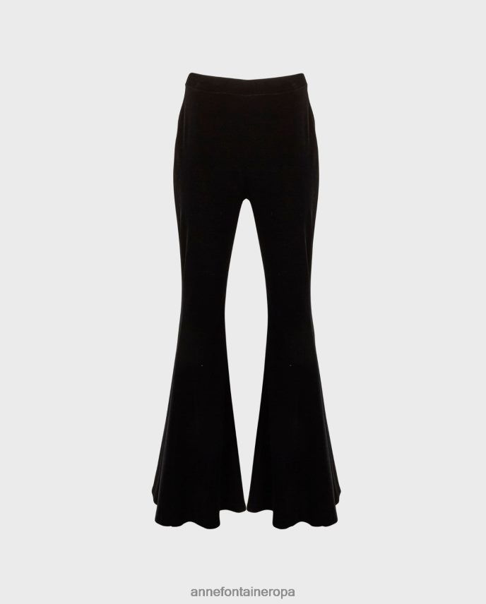 ropa es Anne Fontaine mujer pantalones acampanados elásticos de talle alto vic pant negro 646LTX365