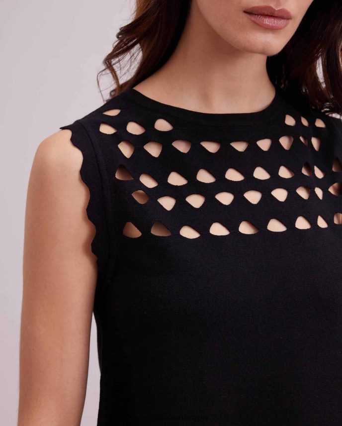 ropa es Anne Fontaine mujer Jersey de punto sin mangas con detalle de aberturas en la parte superior de Tableau negro 646LTX252